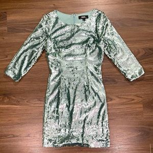 Chrome Mint Sequin Mini Dress